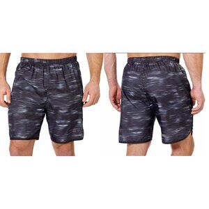 Speedo Men's Black/Gray Tech Volley Swim Trunks Board Shorts Size XL